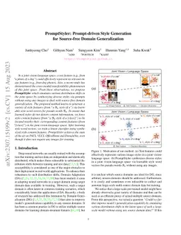 PromptStyler: Prompt-driven Style Generation for Source-free Domain
  Generalization