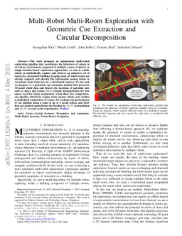 Multi-Robot Multi-Room Exploration with Geometric Cue Extraction and
  Circular Decomposition