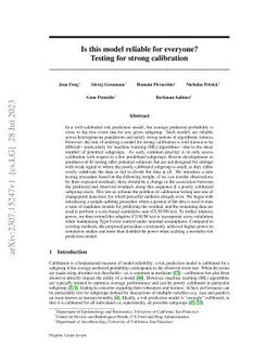 Is this model reliable for everyone? Testing for strong calibration