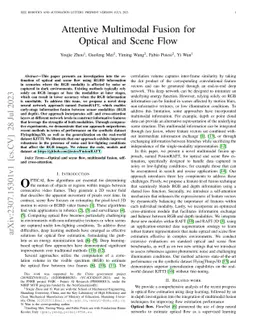 Attentive Multimodal Fusion for Optical and Scene Flow