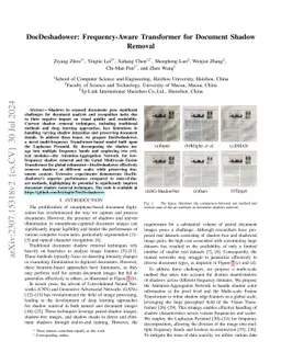 DocDeshadower: Frequency-aware Transformer for Document Shadow Removal