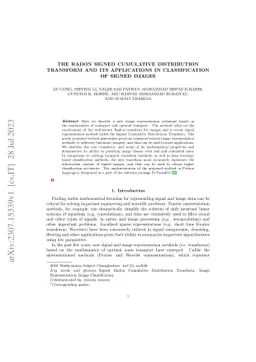 The Radon Signed Cumulative Distribution Transform and its applications
  in classification of Signed Images