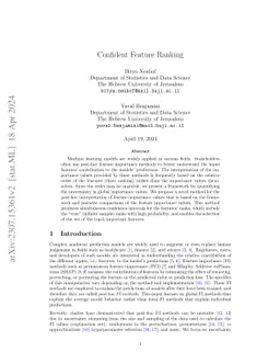 Confident Feature Ranking