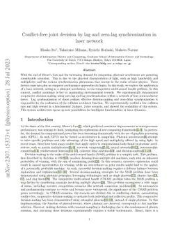 Conflict-free joint decision by lag and zero-lag synchronization in
  laser network