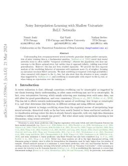 Noisy Interpolation Learning with Shallow Univariate ReLU Networks