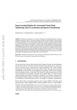 Deep Learning Pipeline for Automated Visual Moth Monitoring: Insect
  Localization and Species Classification