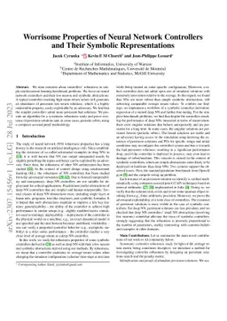 Worrisome Properties of Neural Network Controllers and Their Symbolic
  Representations