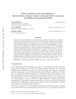 From continuous-time formulations to discretization schemes: tensor
  trains and robust regression for BSDEs and parabolic PDEs