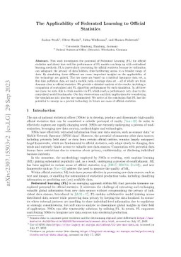 The Applicability of Federated Learning to Official Statistics