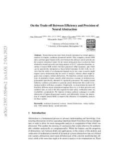 On the Trade-off Between Efficiency and Precision of Neural Abstraction