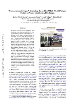 'What are you referring to?' Evaluating the Ability of Multi-Modal
  Dialogue Models to Process Clarificational Exchanges