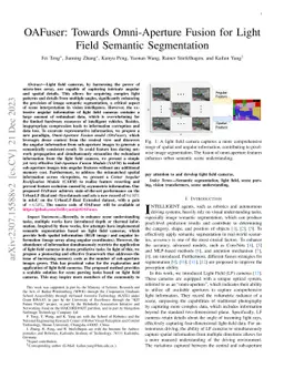 OAFuser: Towards Omni-Aperture Fusion for Light Field Semantic
  Segmentation