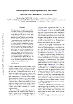 When to generate hedges in peer-tutoring interactions