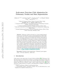 Scale-aware Test-time Click Adaptation for Pulmonary Nodule and Mass
  Segmentation
