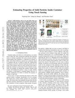 Estimating Properties of Solid Particles Inside Container Using Touch
  Sensing