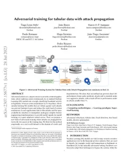 Adversarial training for tabular data with attack propagation