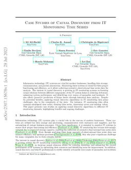 Case Studies of Causal Discovery from IT Monitoring Time Series