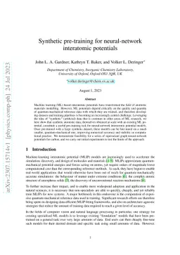 Synthetic pre-training for neural-network interatomic potentials