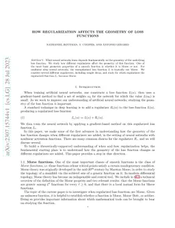 How regularization affects the geometry of loss functions