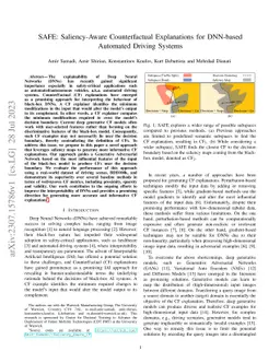 SAFE: Saliency-Aware Counterfactual Explanations for DNN-based Automated
  Driving Systems