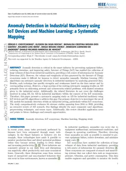 Anomaly Detection in Industrial Machinery using IoT Devices and Machine
  Learning: a Systematic Mapping