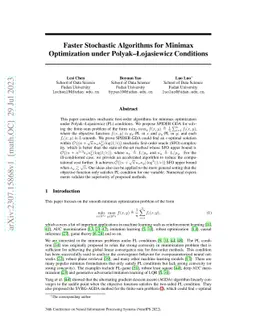 Faster Stochastic Algorithms for Minimax Optimization under
  Polyak--Łojasiewicz Conditions