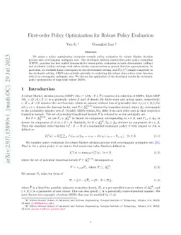First-order Policy Optimization for Robust Policy Evaluation