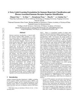 A Noisy-Label-Learning Formulation for Immune Repertoire Classification
  and Disease-Associated Immune Receptor Sequence Identification