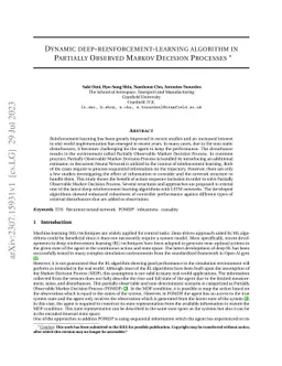Dynamic deep-reinforcement-learning algorithm in Partially Observed
  Markov Decision Processes