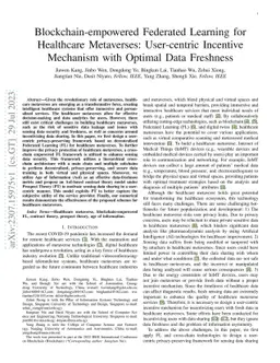 Blockchain-empowered Federated Learning for Healthcare Metaverses:
  User-centric Incentive Mechanism with Optimal Data Freshness