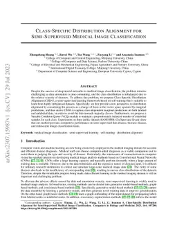 Class-Specific Distribution Alignment for Semi-Supervised Medical Image
  Classification