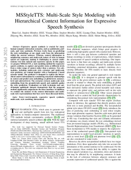 MSStyleTTS: Multi-Scale Style Modeling with Hierarchical Context
  Information for Expressive Speech Synthesis