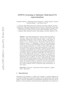 LOTUS: Learning to Optimize Task-based US representations