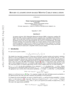 Binary classification based Monte Carlo simulation