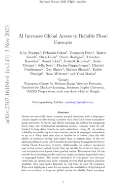 AI Increases Global Access to Reliable Flood Forecasts