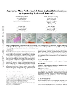 Augmented Math: Authoring AR-Based Explorable Explanations by Augmenting
  Static Math Textbooks