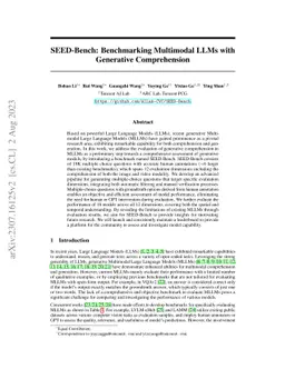 SEED-Bench: Benchmarking Multimodal LLMs with Generative Comprehension