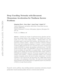 Deep Unrolling Networks with Recurrent Momentum Acceleration for
  Nonlinear Inverse Problems