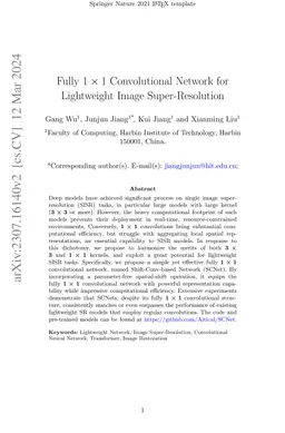 Fully $1\times1$ Convolutional Network for Lightweight Image
  Super-Resolution