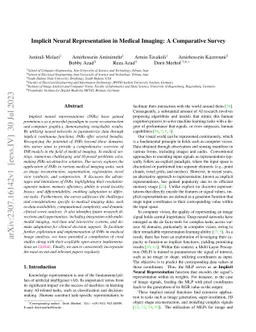 Implicit Neural Representation in Medical Imaging: A Comparative Survey