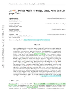 UnIVAL: Unified Model for Image, Video, Audio and Language Tasks