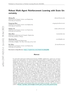Robust Multi-Agent Reinforcement Learning with State Uncertainty