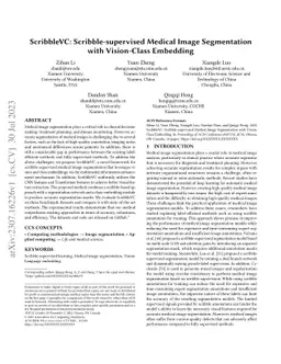 ScribbleVC: Scribble-supervised Medical Image Segmentation with
  Vision-Class Embedding