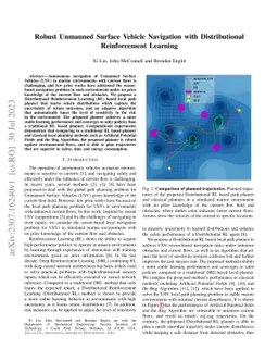 Robust Unmanned Surface Vehicle Navigation with Distributional
  Reinforcement Learning