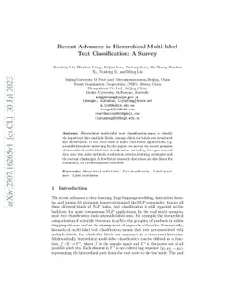 Recent Advances in Hierarchical Multi-label Text Classification: A
  Survey