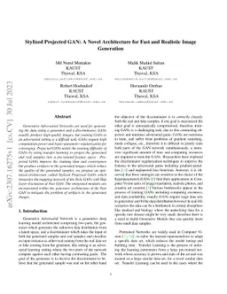Stylized Projected GAN: A Novel Architecture for Fast and Realistic
  Image Generation