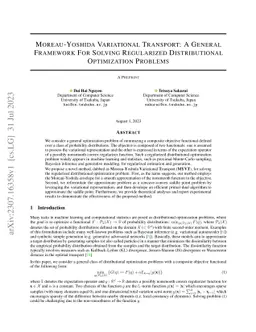 Moreau-Yoshida Variational Transport: A General Framework For Solving
  Regularized Distributional Optimization Problems