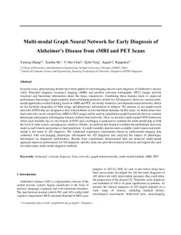 Multi-modal Graph Neural Network for Early Diagnosis of Alzheimer's
  Disease from sMRI and PET Scans