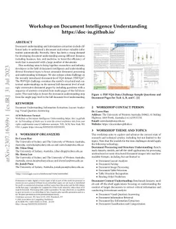 Workshop on Document Intelligence Understanding