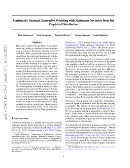 Statistically Optimal Generative Modeling with Maximum Deviation from
  the Empirical Distribution